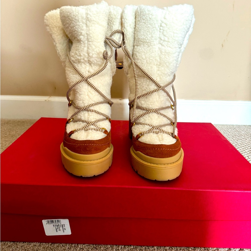 Valentino Garavani Authentic SUEDE BLOCK-HEEL BOOTS IN SELLERIA 38.5